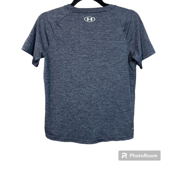 Under Armour Boys Dark Gray Logo Shirt Youth‎ Large Loose Fit - Picture 2 of 4